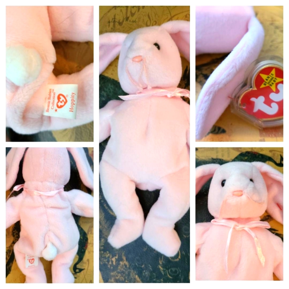 Ty beanie baby Hoppity the pink rabbit